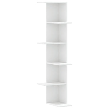 vidaXL Wand-Eckregal Weiß 36,5x36,5x140 cm Holzwerkstoff