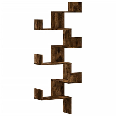 vidaXL Wand-Eckregal Räuchereiche 45x45x147 cm Holzwerkstoff