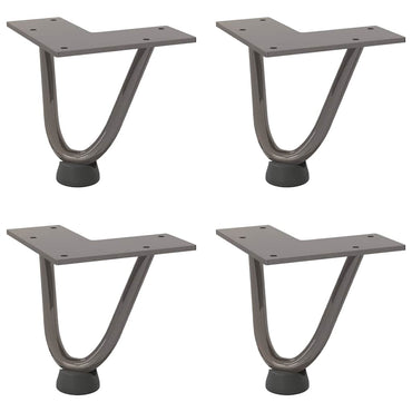 vidaXL Haarnadelbeine für Couchtisch 4 Stk. Naturstahl 10 cm Massivstahl