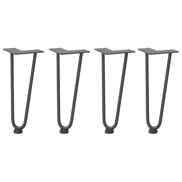 vidaXL Haarnadelbeine für Couchtisch 4 Stk. Anthrazit 30 cm Massivstahl