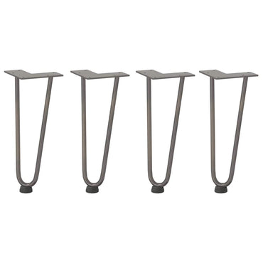 vidaXL Haarnadelbeine für Couchtisch 4 Stk. Naturstahl 30 cm Massivstahl
