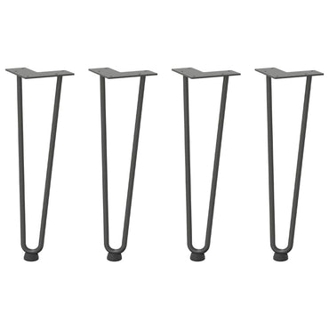vidaXL Haarnadelbeine für Couchtisch 4 Stk. Anthrazit 42 cm Massivstahl