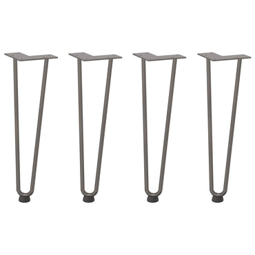 vidaXL Haarnadelbeine für Couchtisch 4 Stk. Naturstahl 42 cm Massivstahl