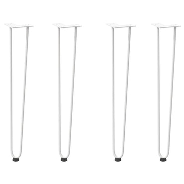 vidaXL Haarnadelbeine für Konsolentische 4 Stk. Weiß 72 cm Massivstahl