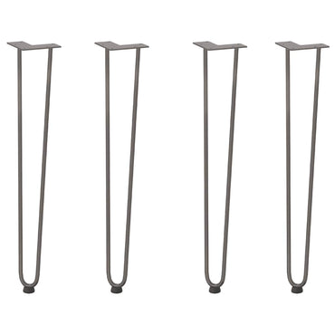 vidaXL Pieds de table en épingle à cheveux pour consoles 4 pcs Acier brut 72 cm Acier massif