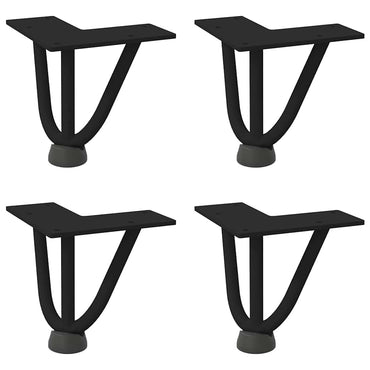 vidaXL Haarnadelbeine für Couchtisch 4 Stk. Schwarz 10 cm Massivstahl