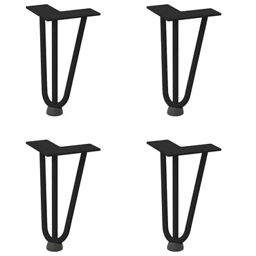 vidaXL Haarnadelbeine für Couchtisch 4 Stk. Schwarz 20 cm Massivstahl