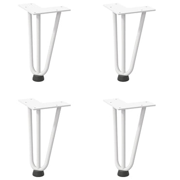 vidaXL Haarnadelbeine für Couchtisch 4 Stk. Weiß 20 cm Massivstahl