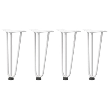 vidaXL Haarnadelbeine für Couchtisch 4 Stk. Weiß 30 cm Massivstahl