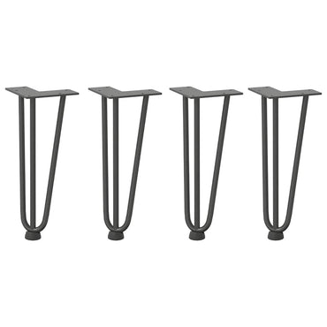vidaXL Haarnadelbeine für Couchtisch 4 Stk. Anthrazit 30 cm Massivstahl