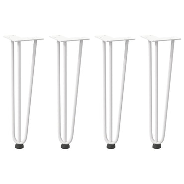 vidaXL Haarnadelbeine für Couchtisch 4 Stk. Weiß 42 cm Massivstahl