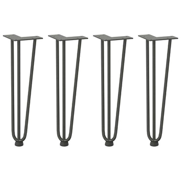 vidaXL Haarnadelbeine für Couchtisch 4 Stk. Anthrazit 42 cm Massivstahl