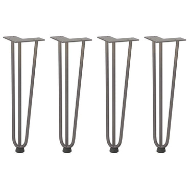 vidaXL Haarnadelbeine für Couchtisch 4 Stk. Naturstahl 42 cm Massivstahl