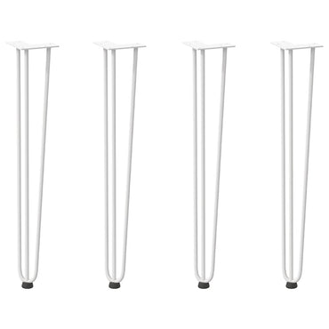 vidaXL Haarnadelbeine für Konsolentische 4 Stk. Weiß 72 cm Massivstahl