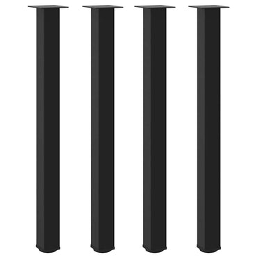 vidaXL Bartischbeine 4 Stk. Schwarz 110-112 cm Stahl