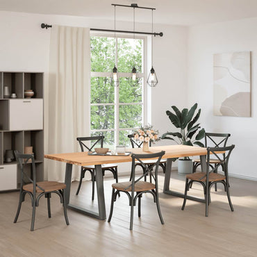 vidaXL Esstisch Beine V-Form 2 Stück Anthrazit 90x(72-73,3) cm Stahl