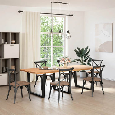 vidaXL Esstisch Beine V-Form 3 Stück Schwarz 100x(72-73,3) cm Stahl