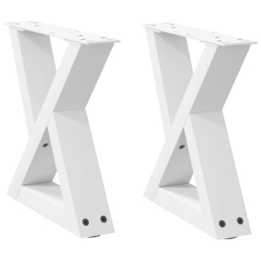 vidaXL Couchtischbeine 2 Stk. Weiß 30x(30-31,3) cm Stahl