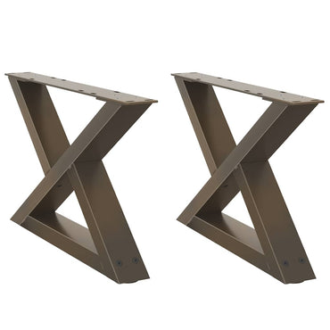 vidaXL Couchtischbeine 2 Stk. Naturstahl 50x(30-31,3) cm Stahl