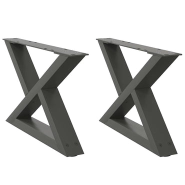 vidaXL Couchtischbeine 2 Stk. Anthrazit 60x(30-31,3) cm Stahl