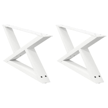 vidaXL Couchtischbeine 2 Stk. Weiß 70x(30-31,3) cm Stahl