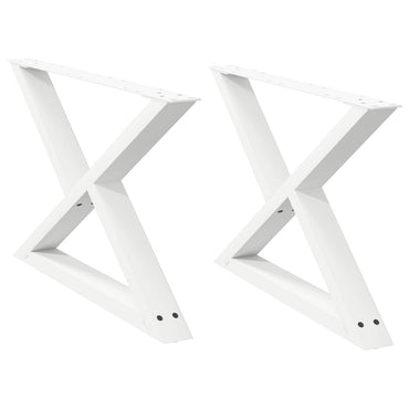 vidaXL Couchtischbeine 2 Stk. Weiß 70x(42-43,3) cm Stahl