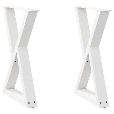 vidaXL Esstisch Beine 2 Stk. Weiß 50x(72-73,3) cm Stahl