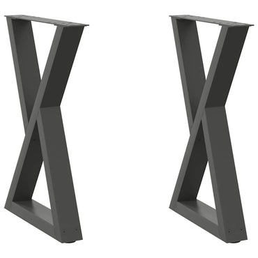 vidaXL Esstisch Beine 2 Stk. Anthrazit 50x(72-73,3) cm Stahl