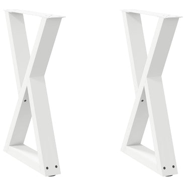 vidaXL Esstisch Beine 2 Stk. Weiß 60x(72-73,3) cm Stahl