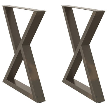 vidaXL Esstisch Beine 2 Stück Naturstahl 70x(72-73,3) cm Stahl