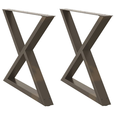 vidaXL Esstisch Beine 2 Stück Naturstahl 90x(72-73,3) cm Stahl