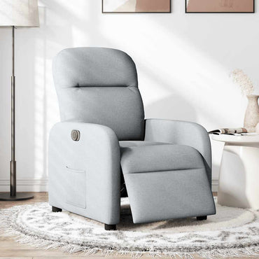 vidaXL Fauteuil relax électrique Gris clair Tissu