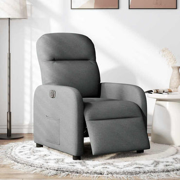vidaXL Fauteuil relax électrique en tissu gris foncé