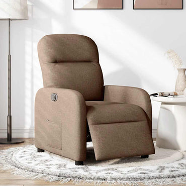 vidaXL Fauteuil de Relaxation Électrique Marron Tissu