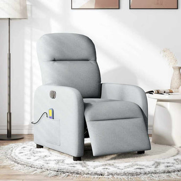 vidaXL Fauteuil de massage électrique Gris clair Tissu