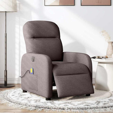 vidaXL Fauteuil de massage électrique marron foncé en tissu