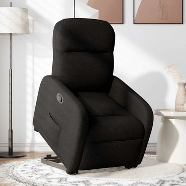 vidaXL Fauteuil relax releveur en tissu noir
