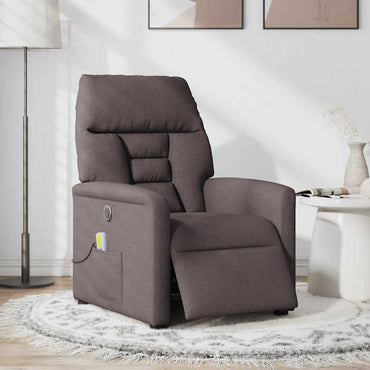 vidaXL Massagesessel Elektrisch Dunkelbraun Stoff
