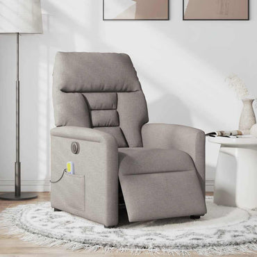 vidaXL Massagesessel Elektrisch Taupe Stoff