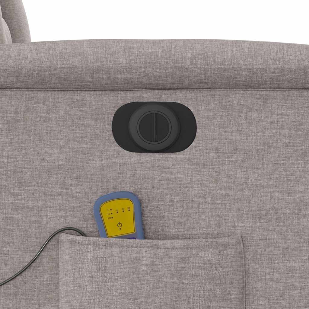 vidaXL Fauteuil de massage électrique en tissu taupe