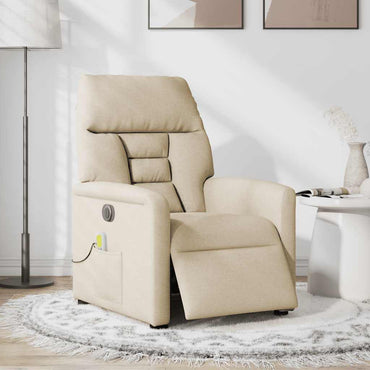 vidaXL Massagesessel Elektrisch Creme Stoff