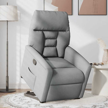 vidaXL Relaxsessel mit Aufstehhilfe Hellgrau Stoff