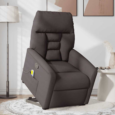 vidaXL Massagesessel mit Aufstehhilfe Dunkelbraun Stoff