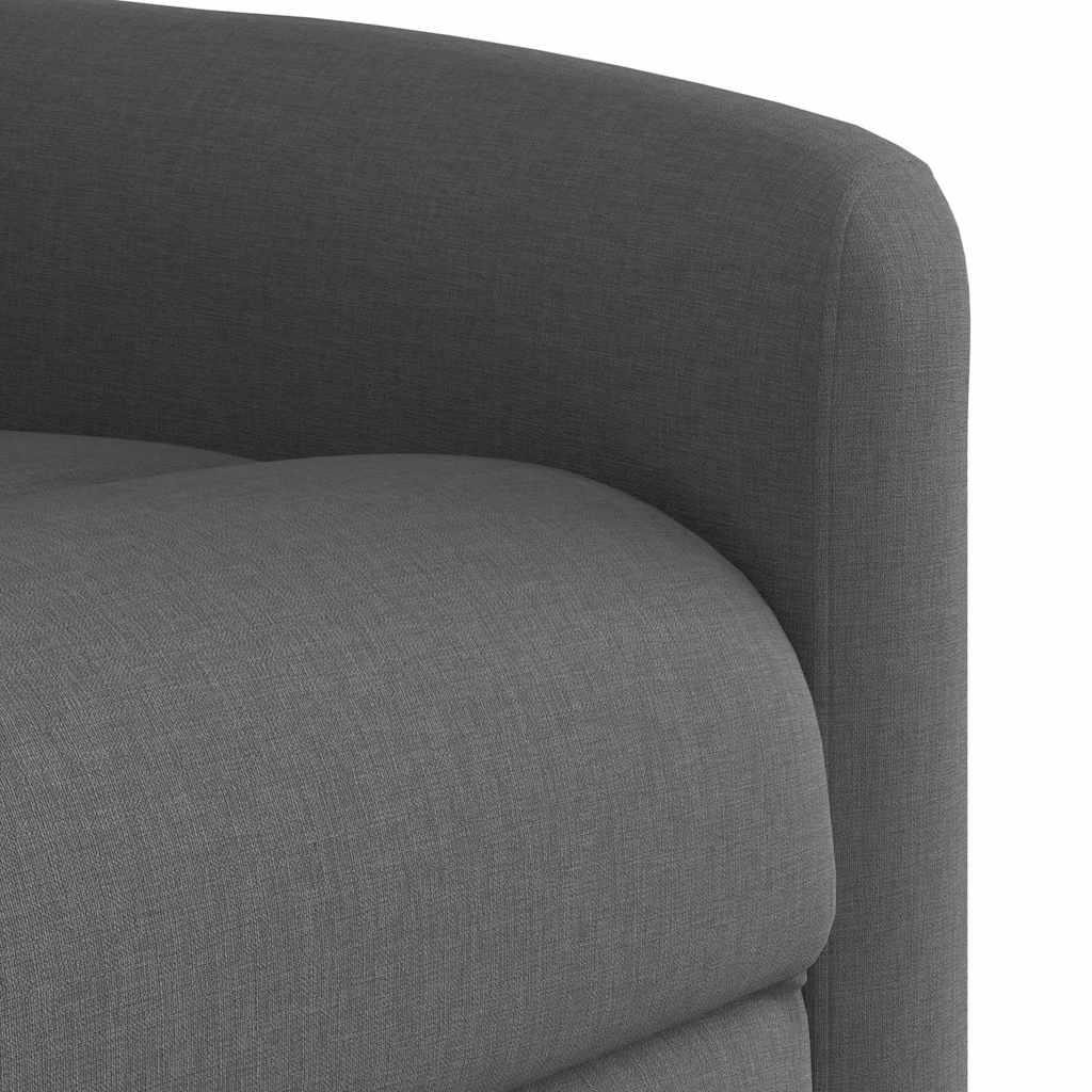 vidaXL Elektrischer Massagesessel mit Aufstehhilfe Dunkelgrau Stoff