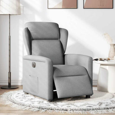 vidaXL Relaxsessel Elektrisch Hellgrau Stoff