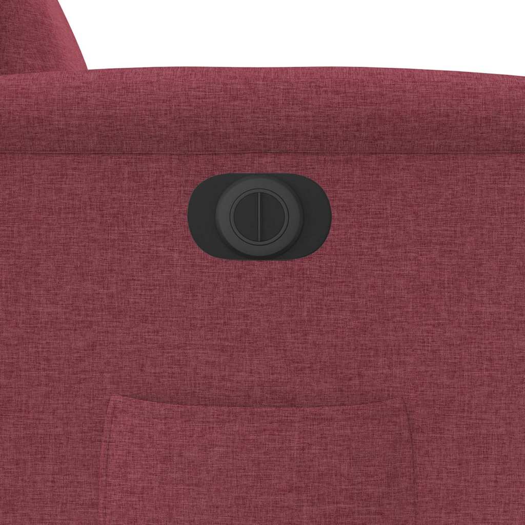 vidaXL Fauteuil relax électrique tissu rouge bordeaux
