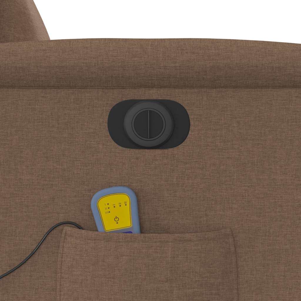 vidaXL Fauteuil de massage électrique marron en tissu