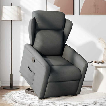 vidaXL Relaxsessel mit Aufstehhilfe Dunkelgrau Stoff