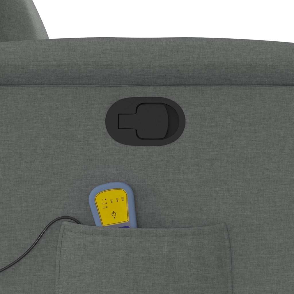vidaXL Fauteuil de massage releveur gris foncé en tissu