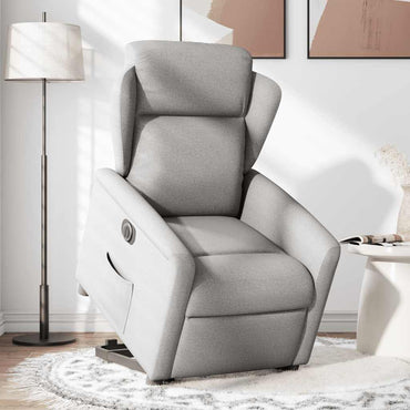 vidaXL Relaxsessel mit Aufstehhilfe Elektrisch Wolkengrau Stoff